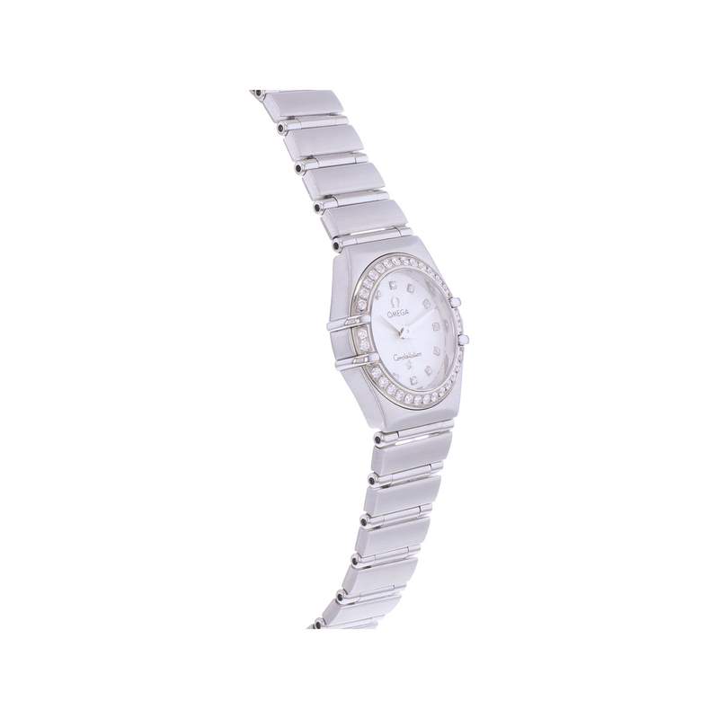 Montre d'occasion OMEGA Constellation Lady Index diamants femme quartz bracelet acier - vue 2