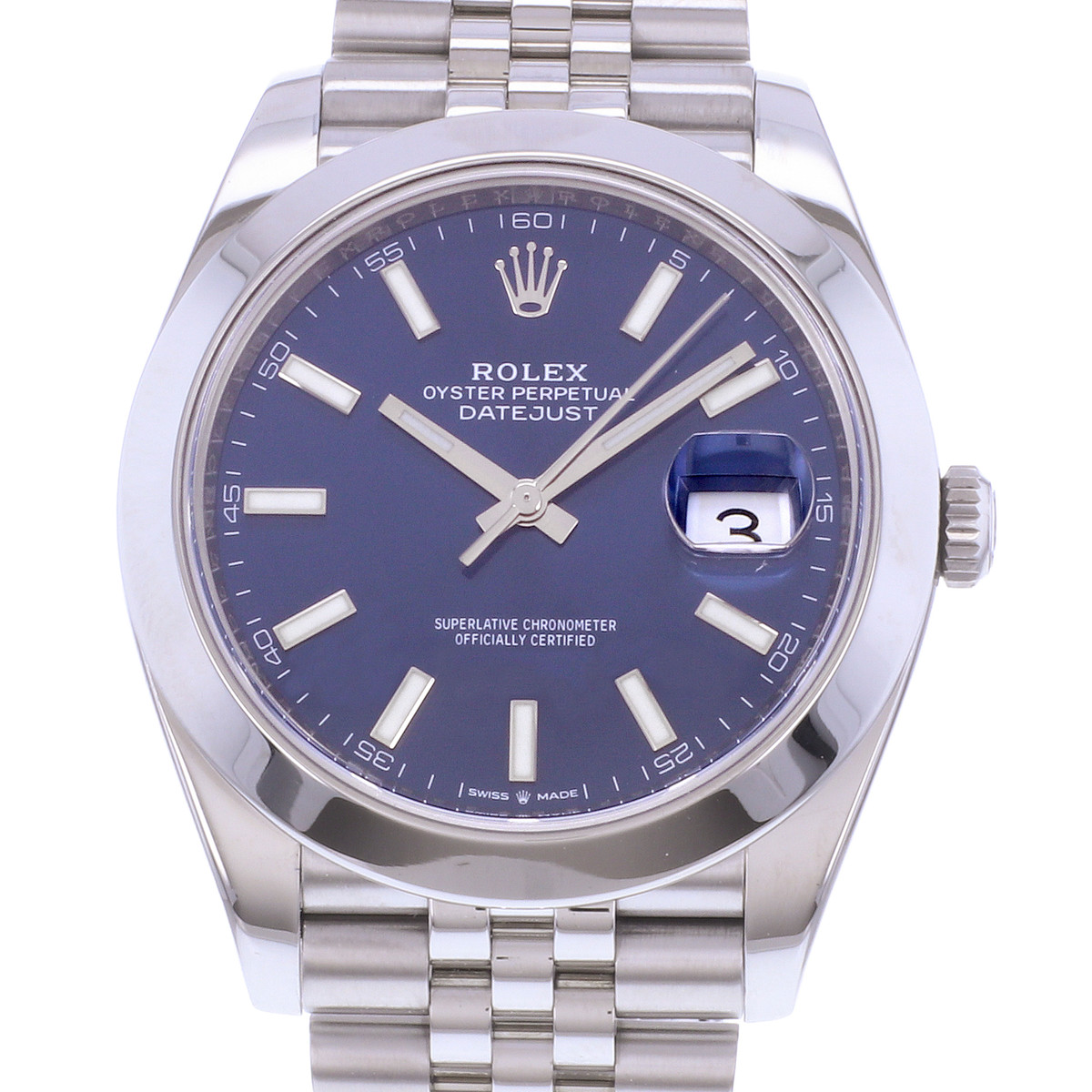 Montre d'occasion ROLEX DateJust 41 homme mouvement automatique certifié (cosc) bracelet acier - vue D1