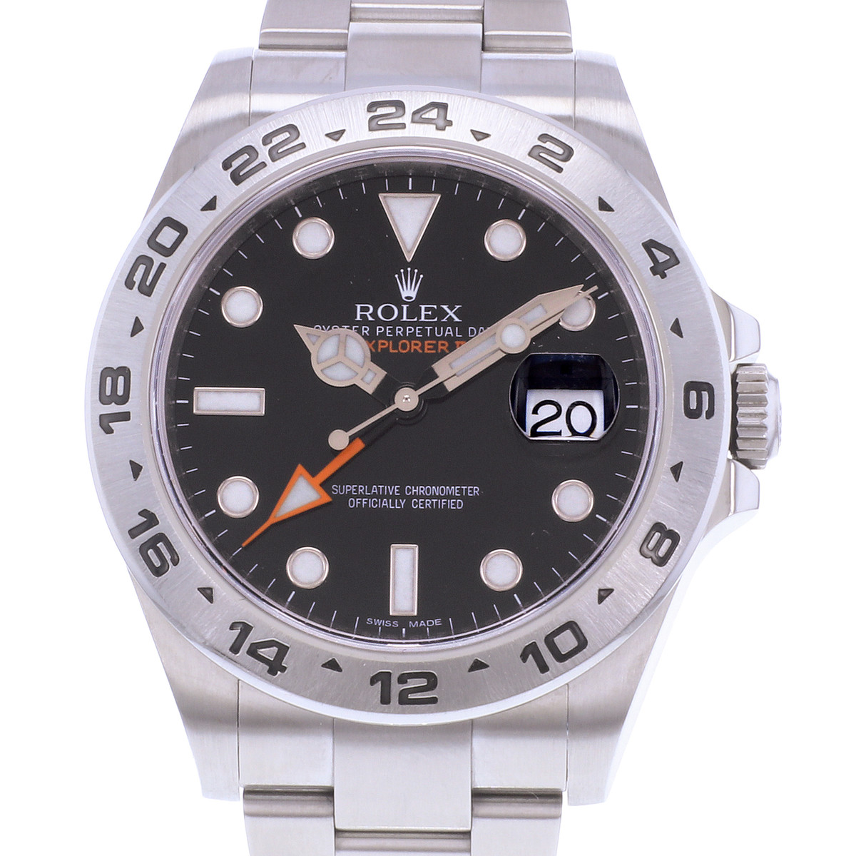 Montre d'occasion ROLEX Explorer II homme mouvement automatique certifié (cosc) bracelet acier - vue D1