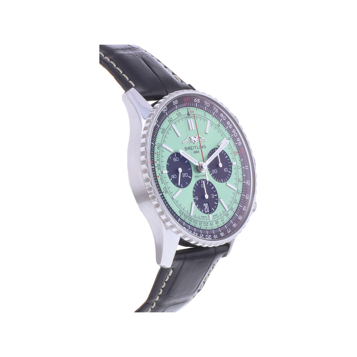 Montre d'occasion BREITLING Navitimer B01 Chronograph 43 homme automatique bracelet cuir d'origine - vue 2