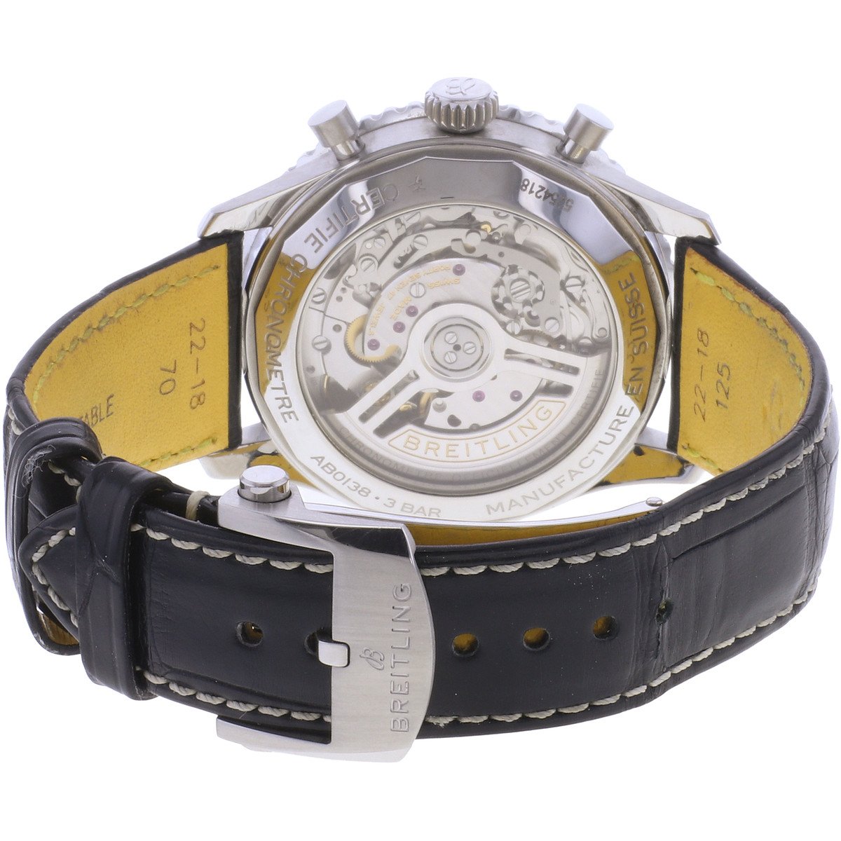 Montre d'occasion BREITLING Navitimer B01 Chronograph 43 homme automatique bracelet cuir d'origine - vue 3
