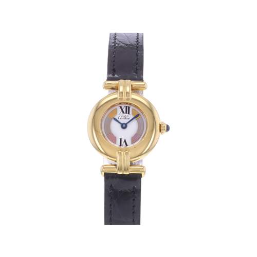 Montre d'occasion CARTIER Must Colisée femme quartz bracelet cuir cresus