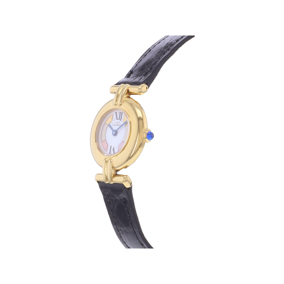 Montre d'occasion CARTIER Must Colisée femme quartz bracelet cuir cresus - vue D2