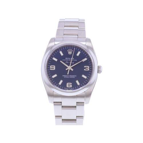 Montre d'occasion ROLEX Air King mixte mouvement automatique certifié (cosc) bracelet acier