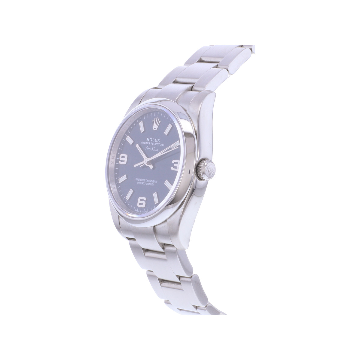 Montre d'occasion ROLEX Air King mixte mouvement automatique certifié (cosc) bracelet acier - vue D2