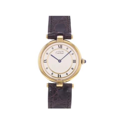 Montre d'occasion CARTIER Must Vendôme femme quartz bracelet cuir cresus