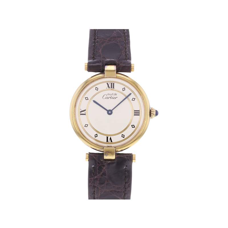 Montre d'occasion CARTIER Must Vendôme femme quartz bracelet cuir cresus - vue 1