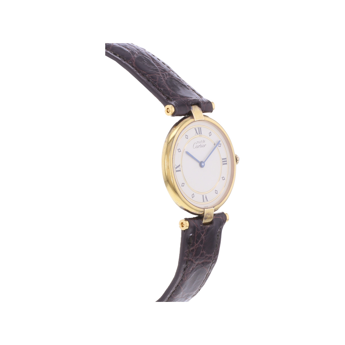 Montre d'occasion CARTIER Must Vendôme femme quartz bracelet cuir cresus - vue 2