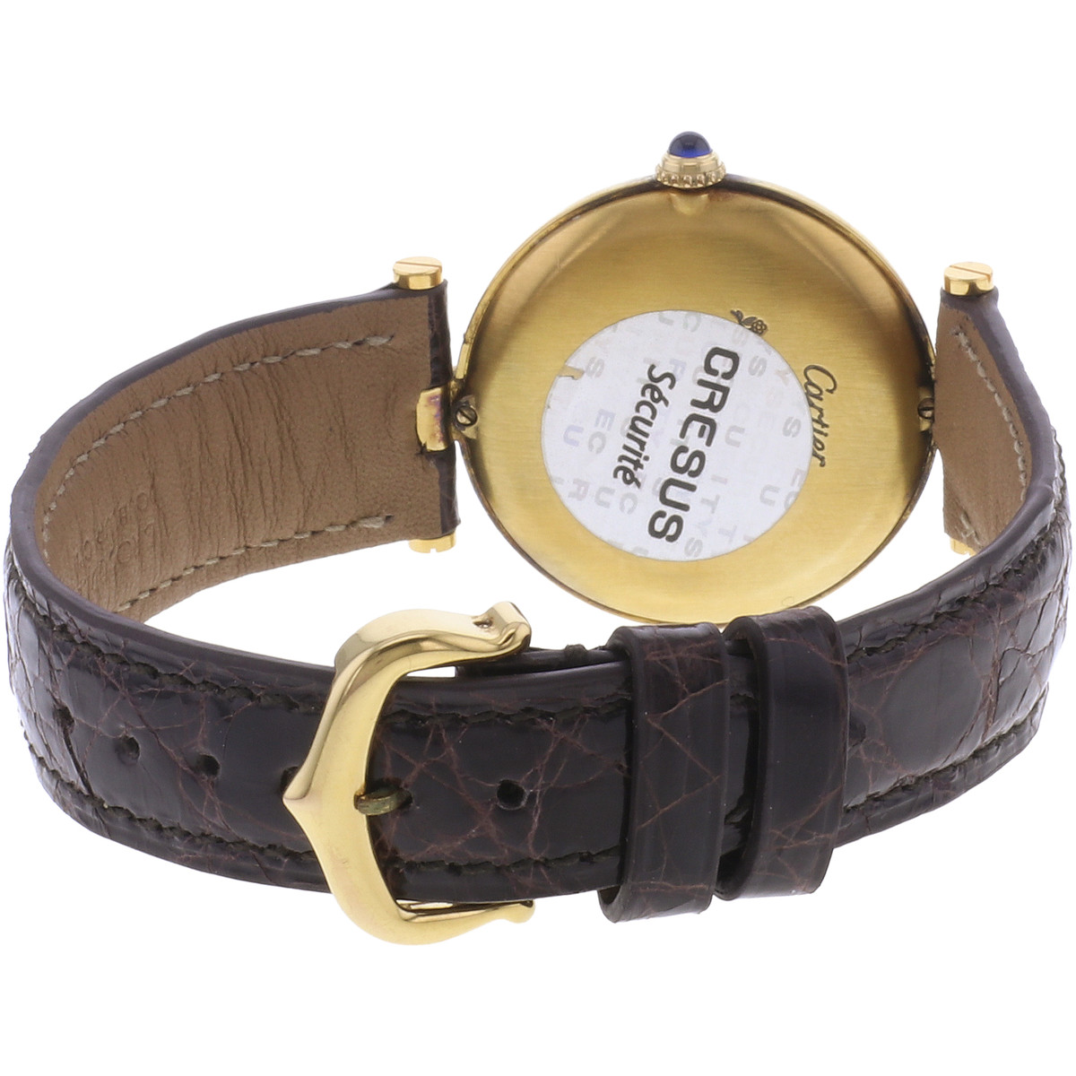 Montre d'occasion CARTIER Must Vendôme femme quartz bracelet cuir cresus - vue 3