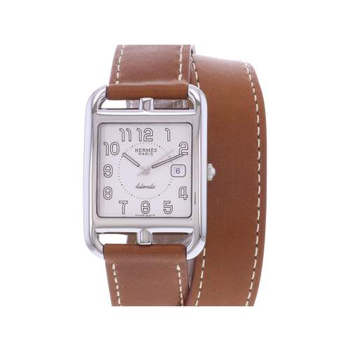 Montre d'occasion HERMES Cape Cod homme automatique bracelet cuir cresus