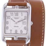Montre d'occasion HERMES Cape Cod homme automatique bracelet cuir cresus - vue D1
