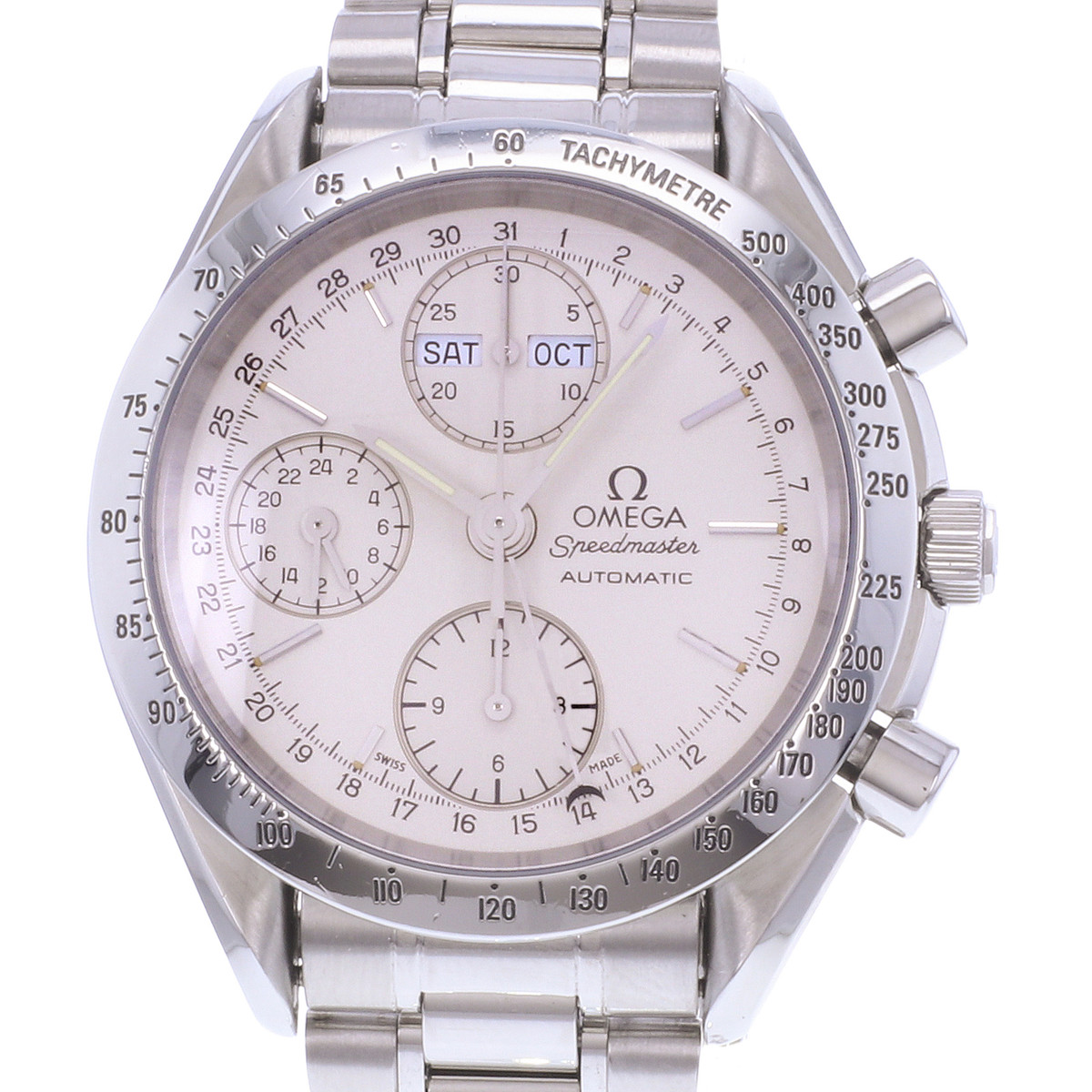 Montre d'occasion OMEGA Speedmaster Day-Date homme automatique bracelet acier - vue D1