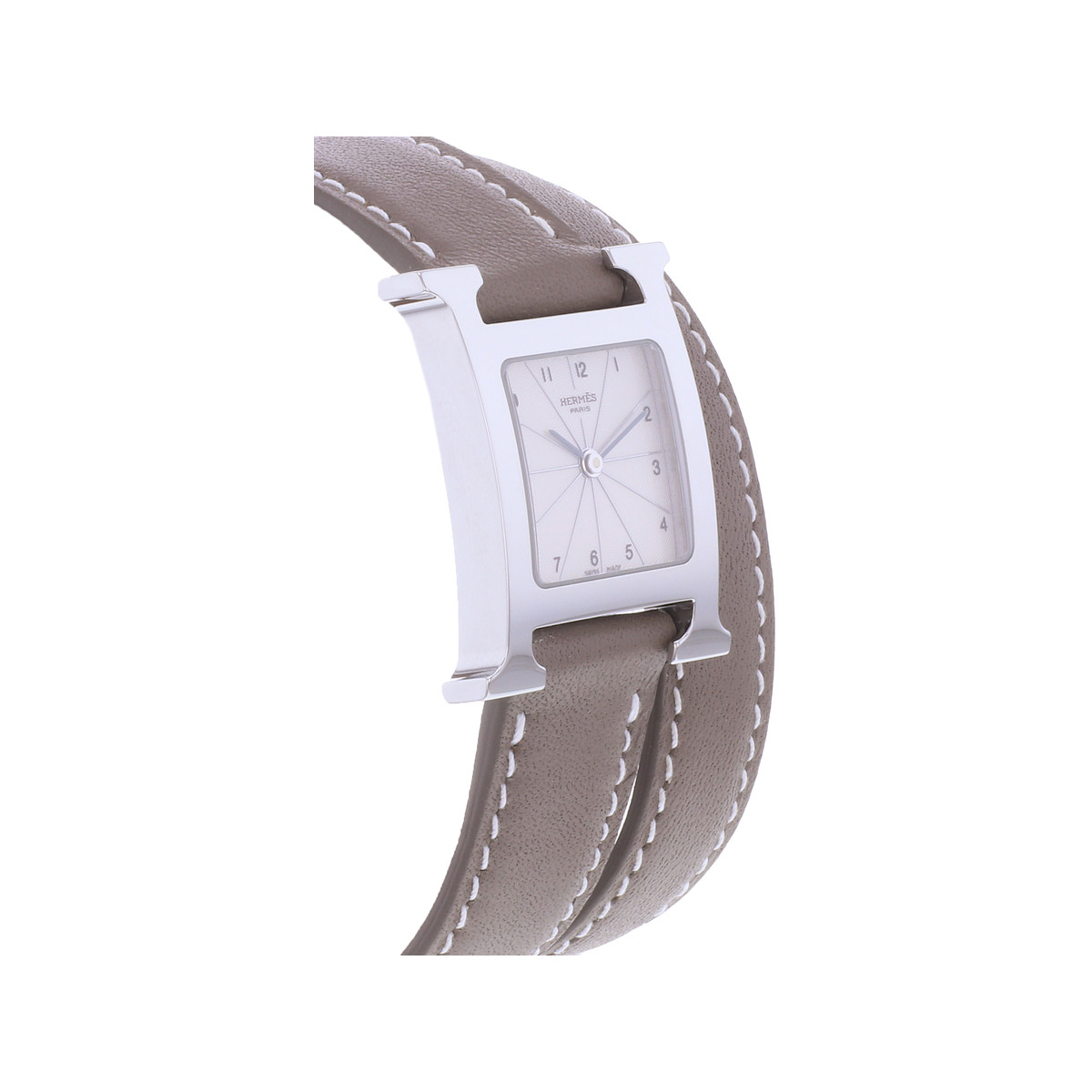 Montre d'occasion HERMES Heure H femme quartz bracelet cuir cresus - vue 2