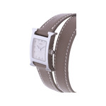 Montre d'occasion HERMES Heure H femme quartz bracelet cuir cresus - vue D2