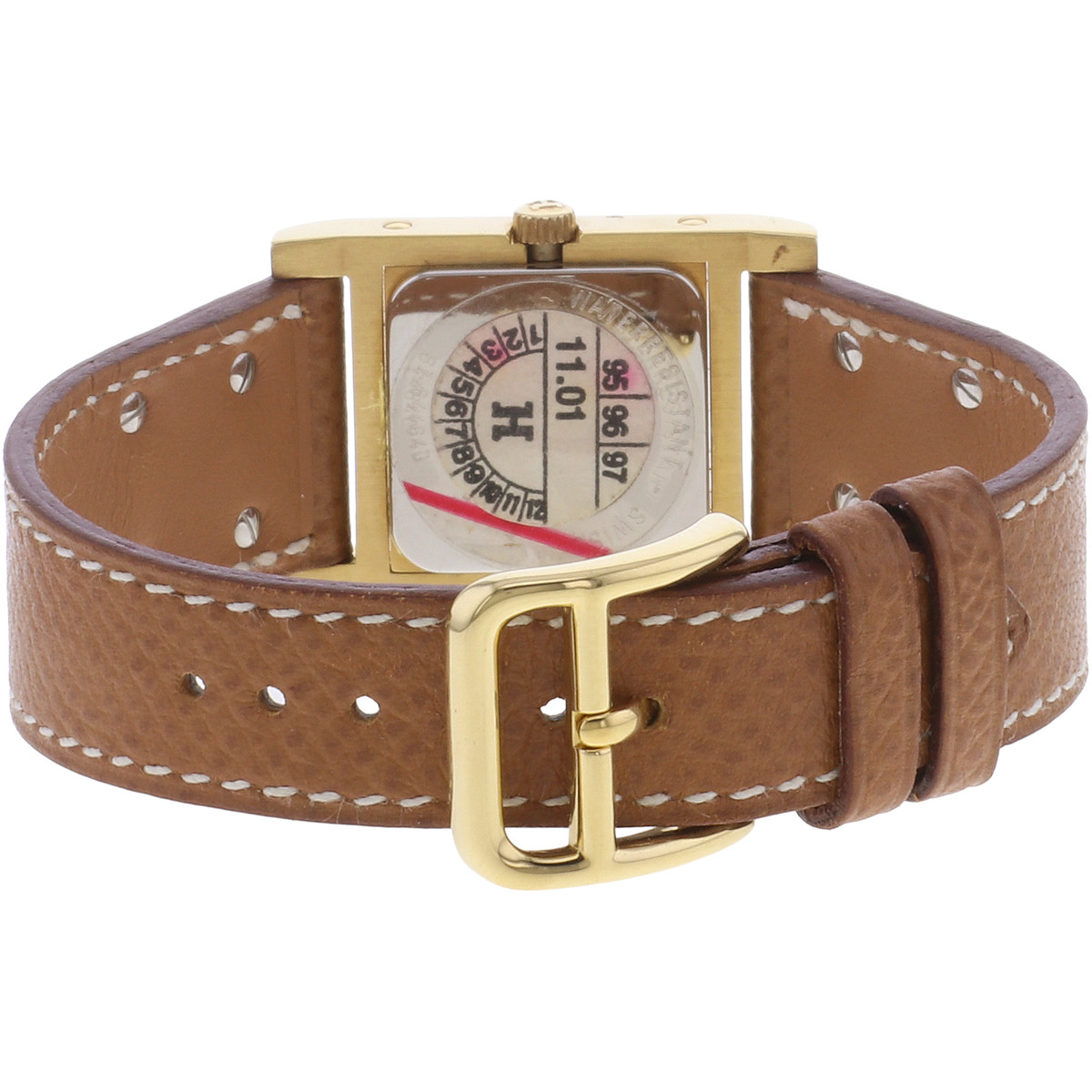 Montre d'occasion HERMES Medor femme quartz bracelet cuir d'origine - vue 3