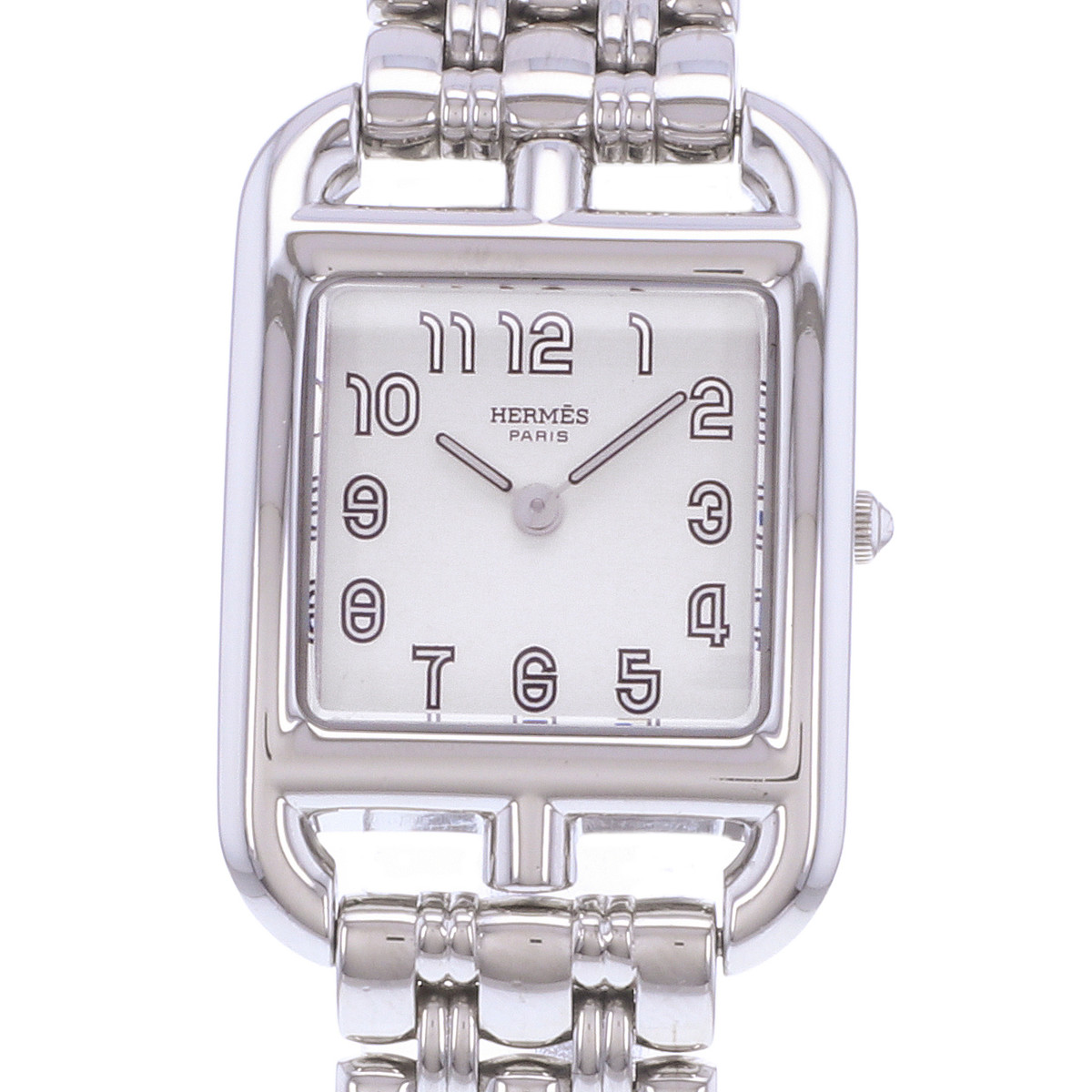 Montre d'occasion HERMES Cape Cod femme quartz bracelet acier - vue D1