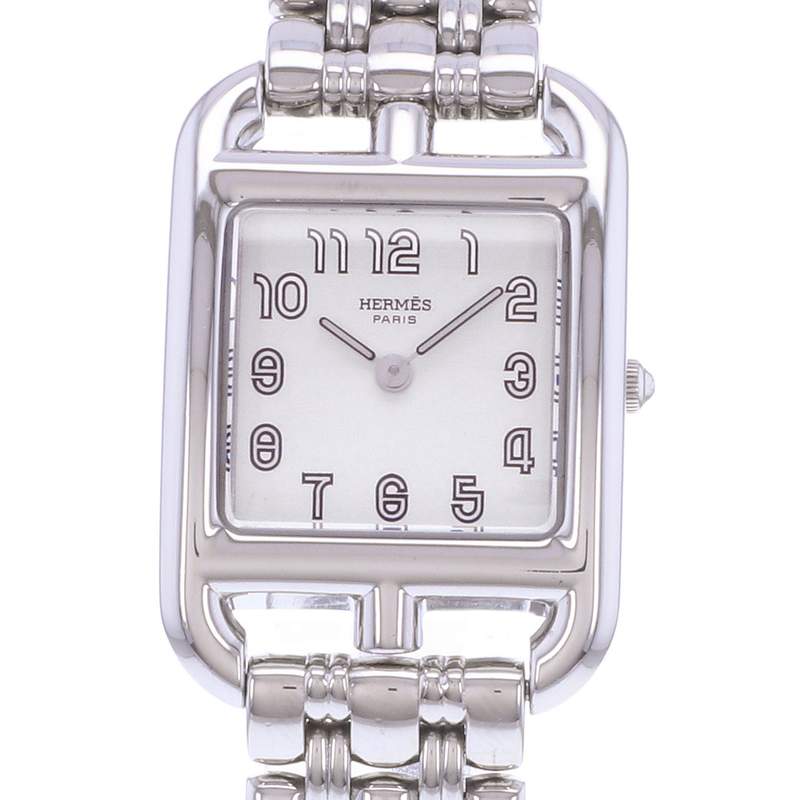 Montre d'occasion HERMES Cape Cod femme quartz bracelet acier - vue D1