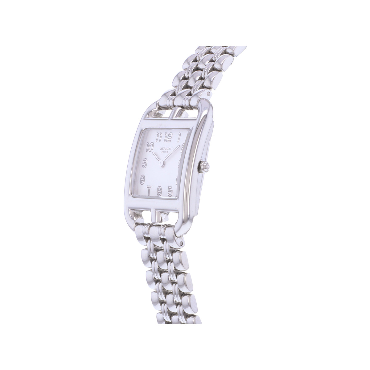 Montre d'occasion HERMES Cape Cod femme quartz bracelet acier - vue D2
