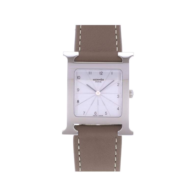 Montre d'occasion HERMES Heure H MM femme quartz bracelet cuir - vue 1