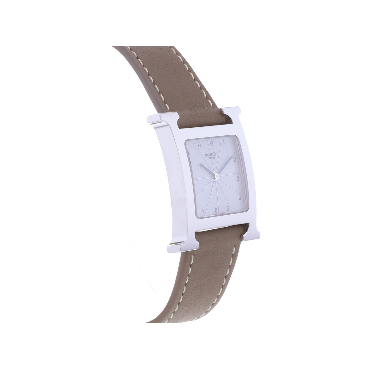 Montre d'occasion HERMES Heure H MM femme quartz bracelet cuir - vue 2