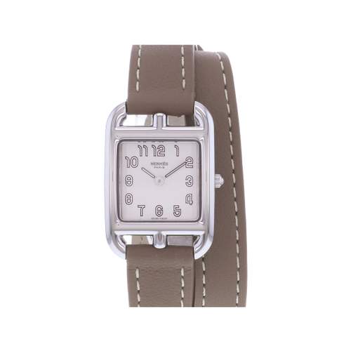 Montre d'occasion HERMES Cape Cod femme quartz bracelet cuir cresus
