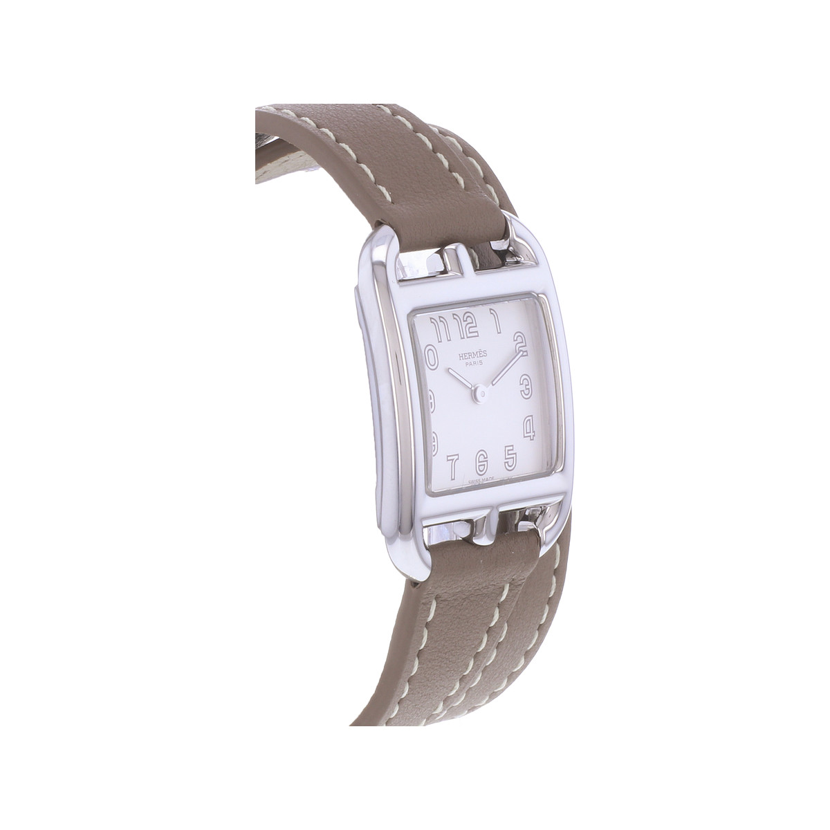 Montre d'occasion HERMES Cape Cod femme quartz bracelet cuir cresus - vue 2