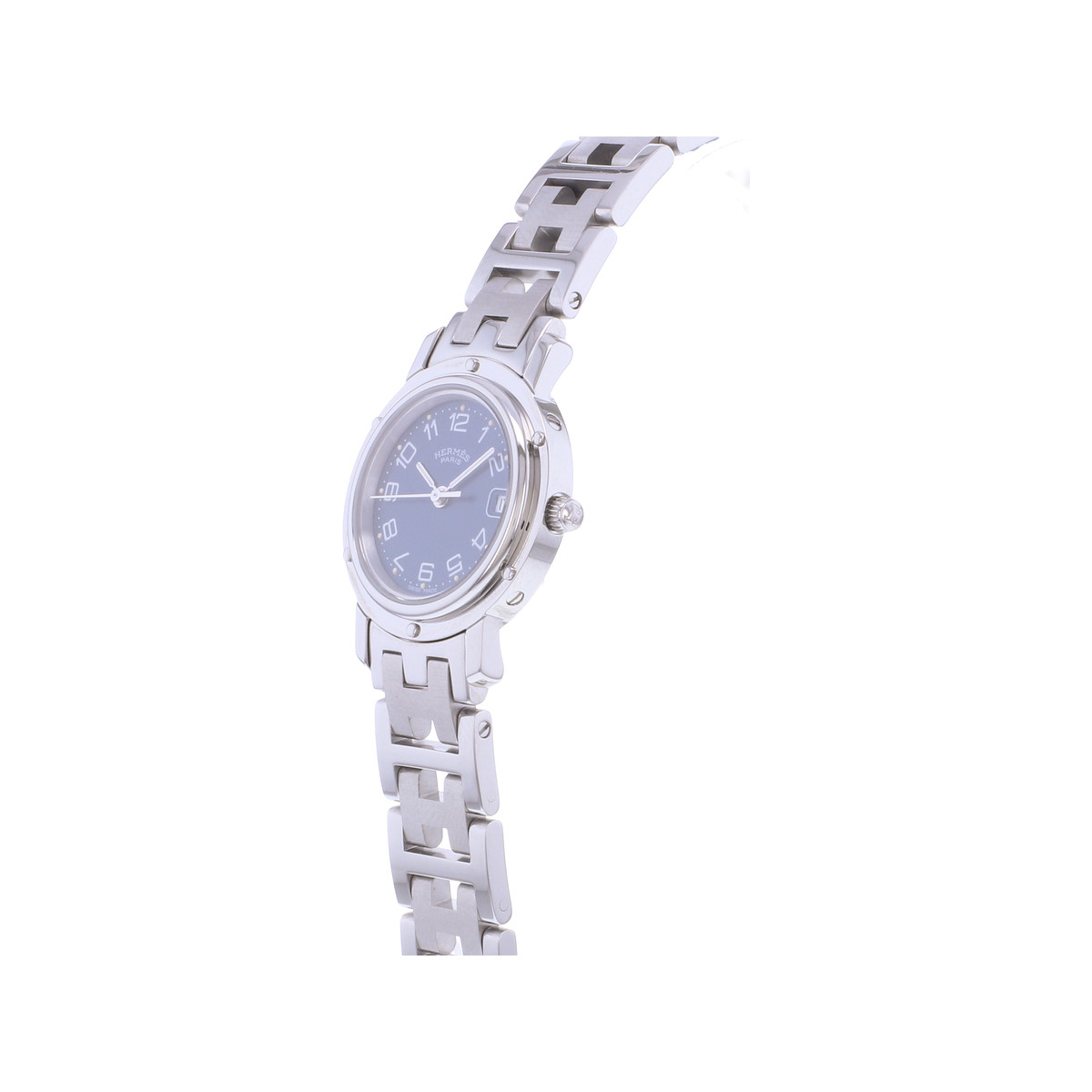 Montre d'occasion HERMES Clipper femme quartz bracelet acier - vue D2