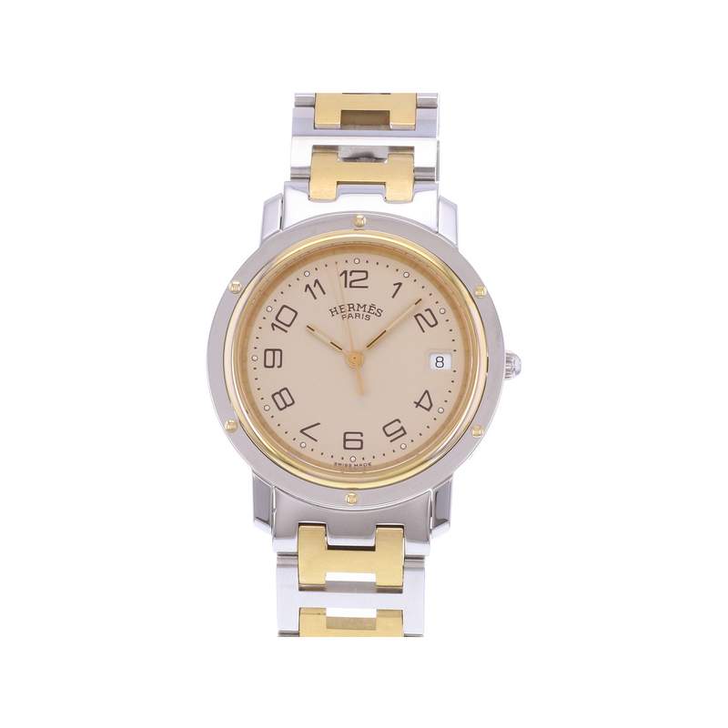 Montre d'occasion HERMES Clipper mixte quartz bracelet acier et plaqué or - vue 1