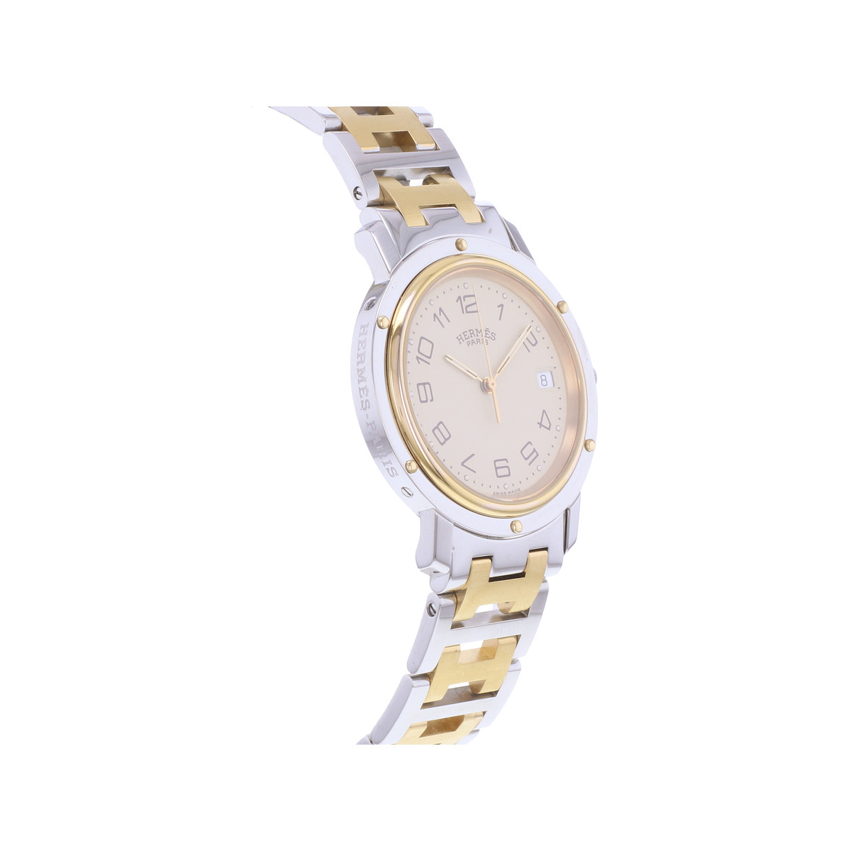 Montre d'occasion HERMES Clipper mixte quartz bracelet acier et plaqué or - vue 2