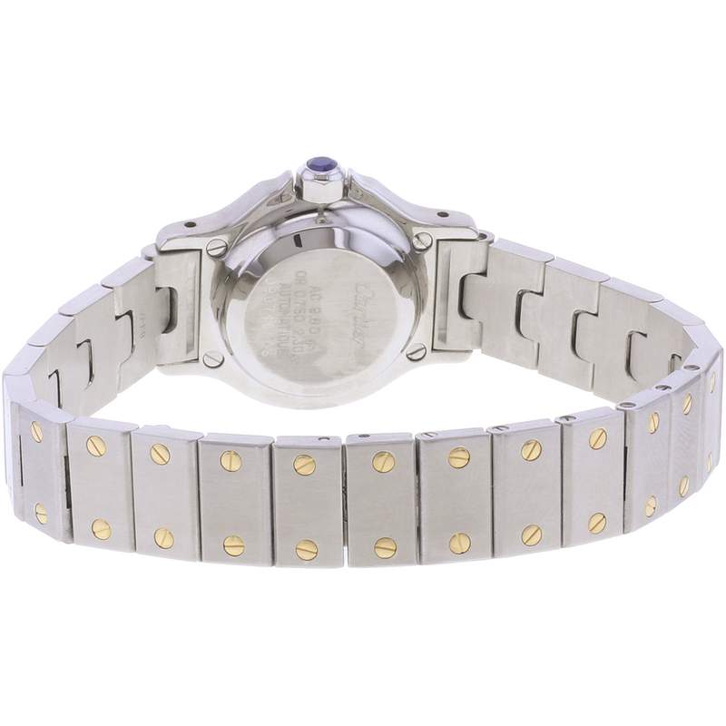 Montre d'occasion CARTIER Santos Octogonale femme automatique bracelet or jaune 750/000 et acier - vue 3