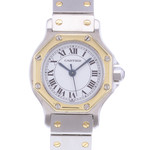 Montre d'occasion CARTIER Santos Octogonale femme automatique bracelet or jaune 750/000 et acier - vue D1