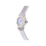 Montre d'occasion CARTIER Santos Octogonale femme automatique bracelet or jaune 750/000 et acier - vue D2