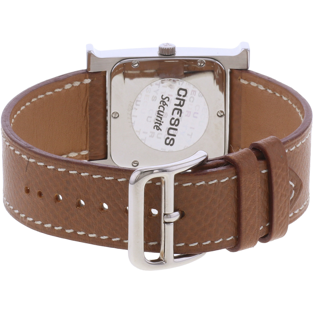Montre d'occasion HERMES Heure H MM femme quartz bracelet cuir d'origine - vue 3