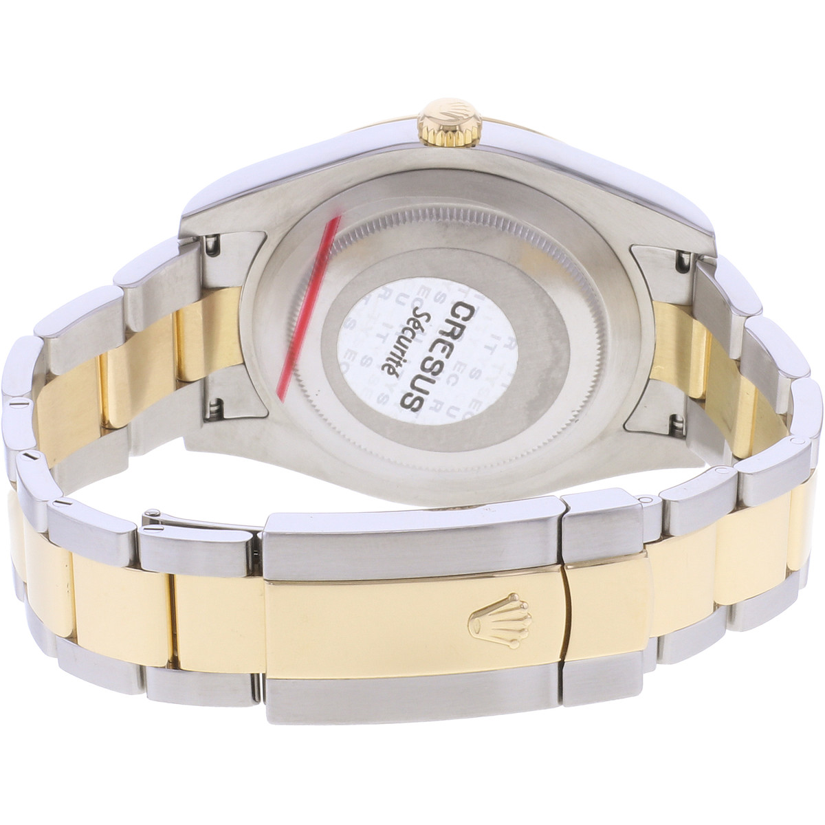 Montre d'occasion ROLEX DateJust 41 Wimbledon homme mouvement automatique certifié (cosc) bracelet or jaune 750/000 et acier - vue 3