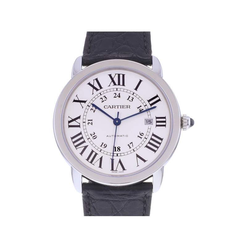 Montre d'occasion CARTIER Ronde Solo homme automatique bracelet cuir d'origine - vue 1