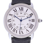 Montre d'occasion CARTIER Ronde Solo homme automatique bracelet cuir d'origine - vue D1