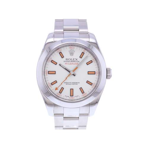 Montre d'occasion ROLEX Milgauss homme mouvement automatique certifié (cosc) bracelet acier