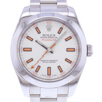Montre d'occasion ROLEX Milgauss homme mouvement automatique certifié (cosc) bracelet acier - vue D1