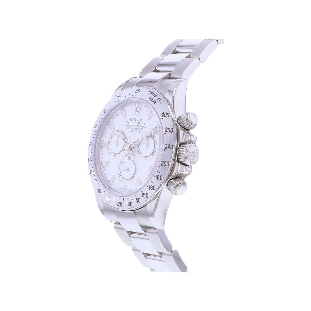 Montre d'occasion ROLEX Cosmograph Daytona APH homme mouvement automatique certifié (cosc) bracelet acier - vue D2