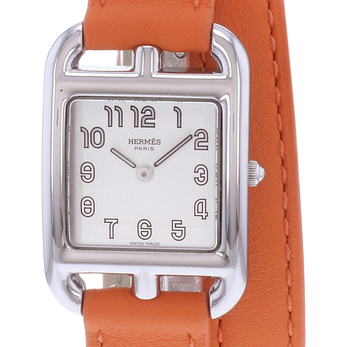 Montre d'occasion HERMES Cape Cod femme quartz bracelet cuir - vue D1