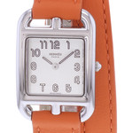 Montre d'occasion HERMES Cape Cod femme quartz bracelet cuir - vue D1