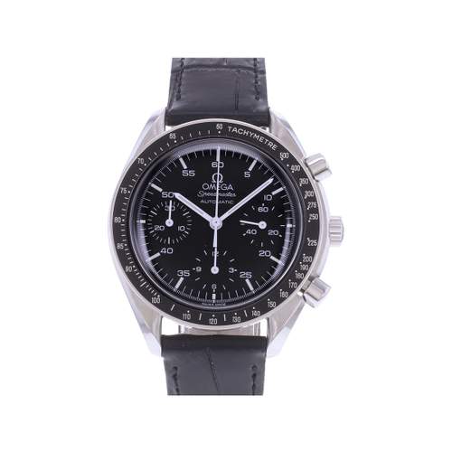 Pre-owned OMEGA Speedmaster Reduced Men's Automatic Watch with Leather Strap