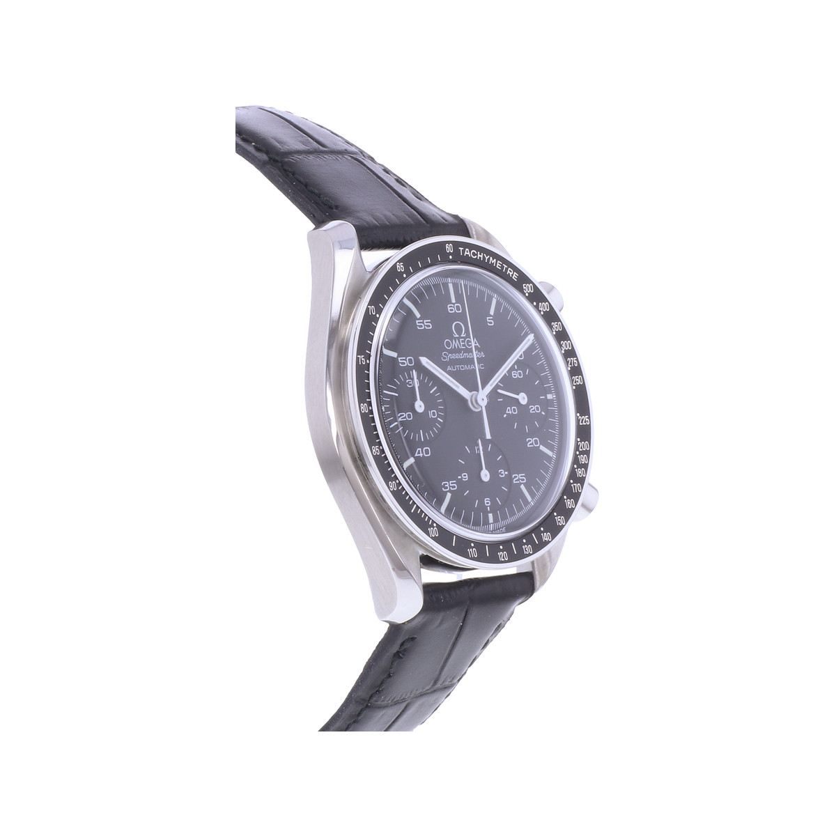 Montre d'occasion OMEGA Speedmaster Reduced homme automatique bracelet cuir - vue 2