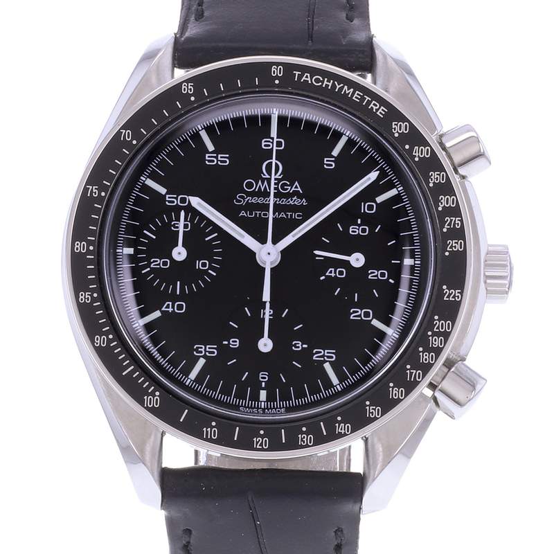 Montre d'occasion OMEGA Speedmaster Reduced homme automatique bracelet cuir - vue D1