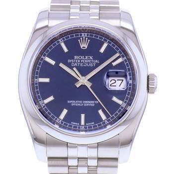 Montre d'occasion ROLEX DateJust 36 homme mouvement automatique certifié (cosc) bracelet acier