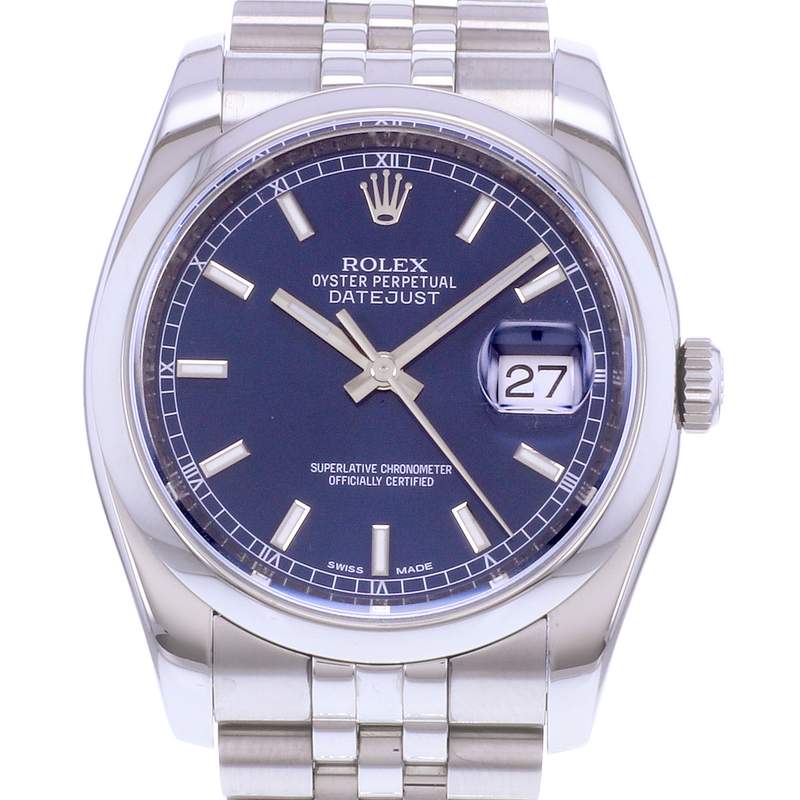 Montre d'occasion ROLEX DateJust 36 homme mouvement automatique certifié (cosc) bracelet acier - vue D1