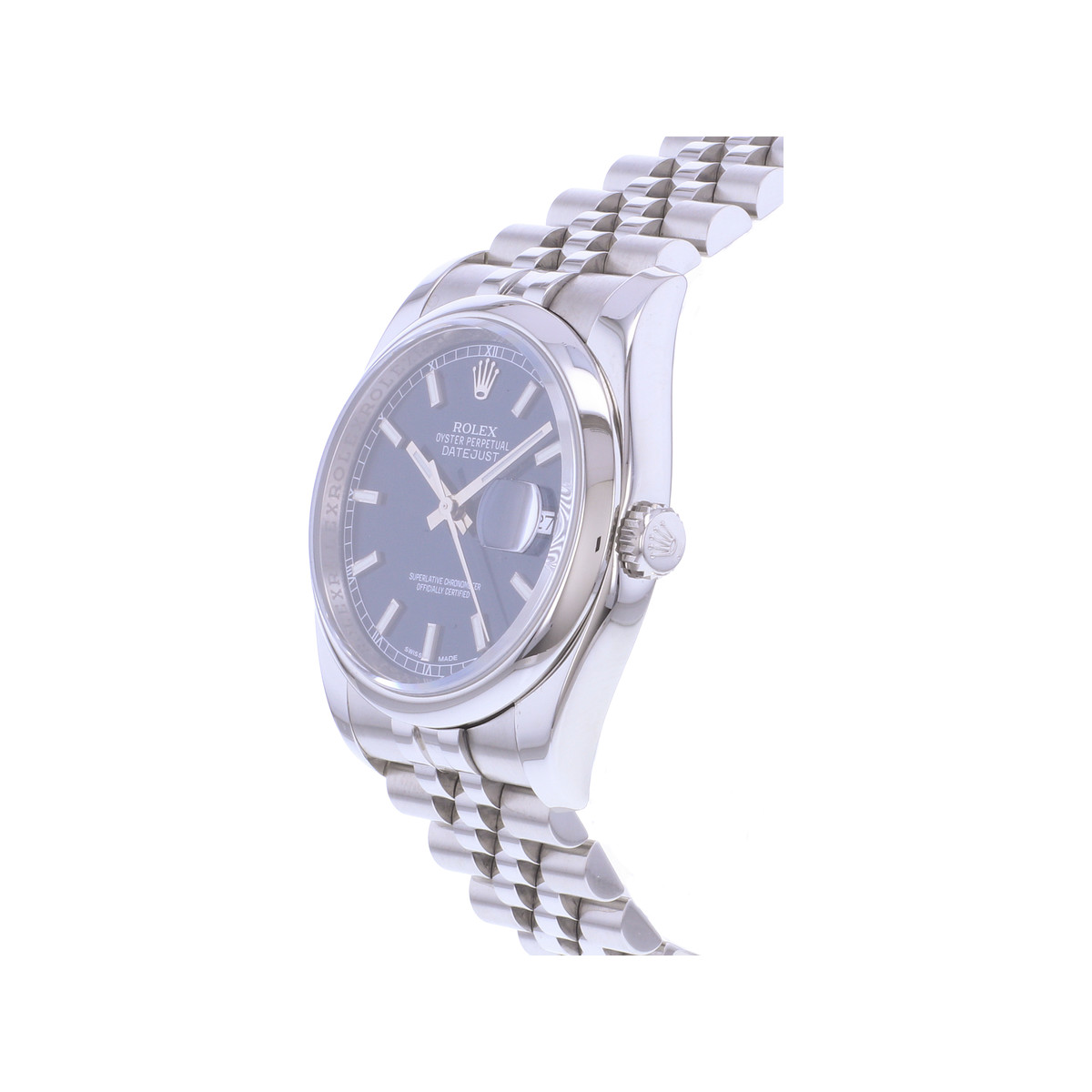 Montre d'occasion ROLEX DateJust 36 homme mouvement automatique certifié (cosc) bracelet acier - vue D2