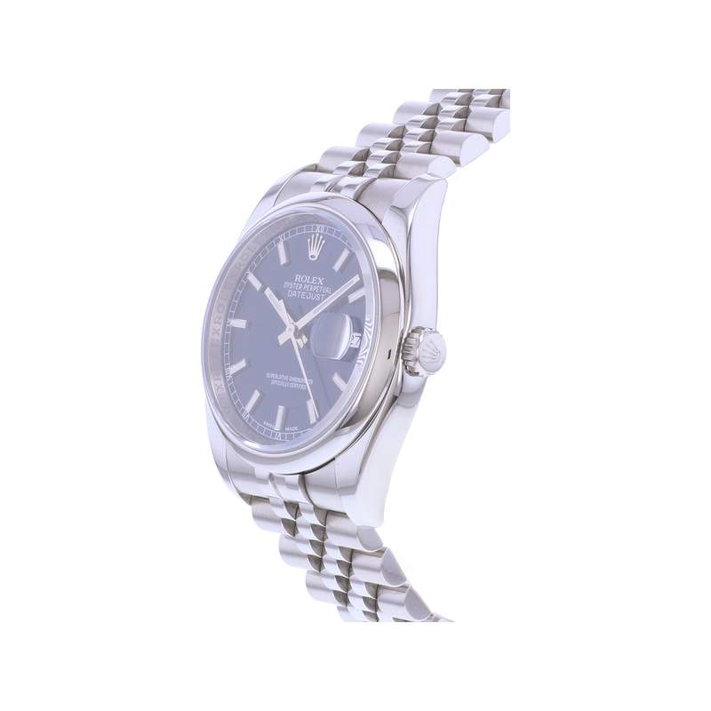 Montre d'occasion ROLEX DateJust 36 homme mouvement automatique certifié (cosc) bracelet acier - vue D2