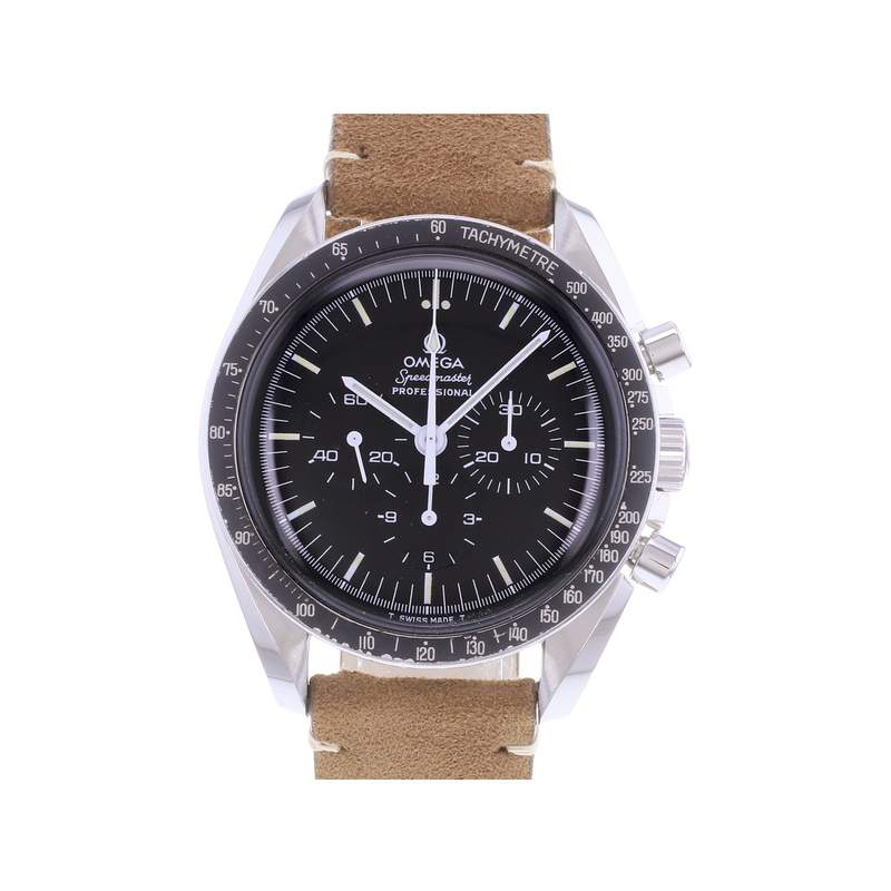 Montre d'occasion OMEGA Speedmaster Moonwatch Vintage homme mécanique bracelet cuir cresus - vue 1