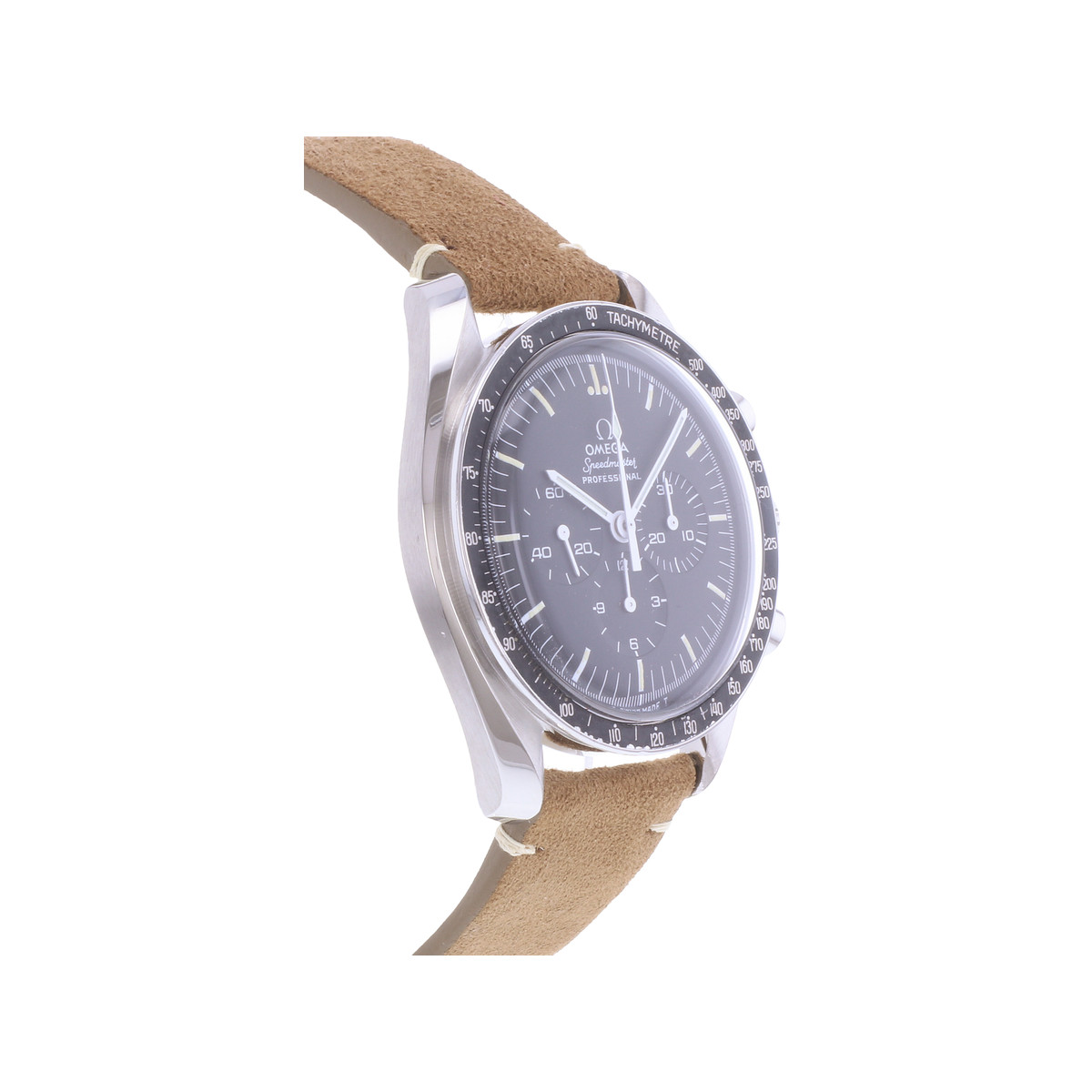 Montre d'occasion OMEGA Speedmaster Moonwatch Vintage homme mécanique bracelet cuir cresus - vue 2